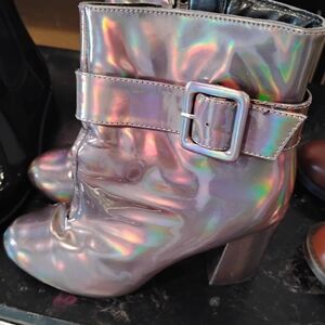 Holographic Ankle Boots